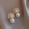 Premium Stone Pearl Stud Earrings