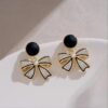Elegant Stone Bow Earrings