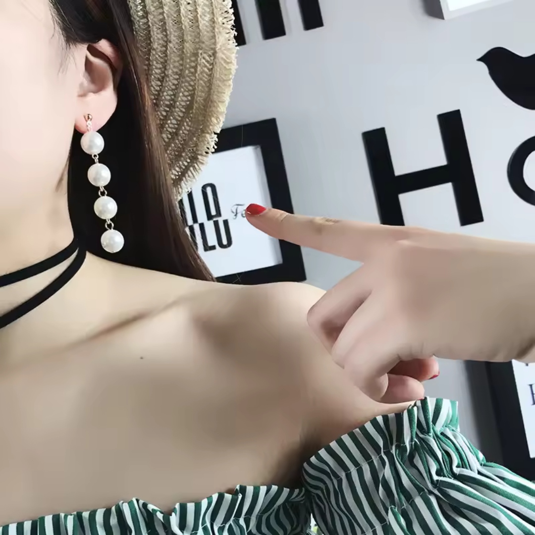 Long Pearl Earrings - Image 2