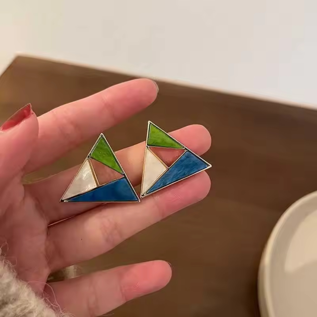 Triangle Studs Earrings - Image 2