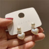 Pearl Heart Stud Earrings