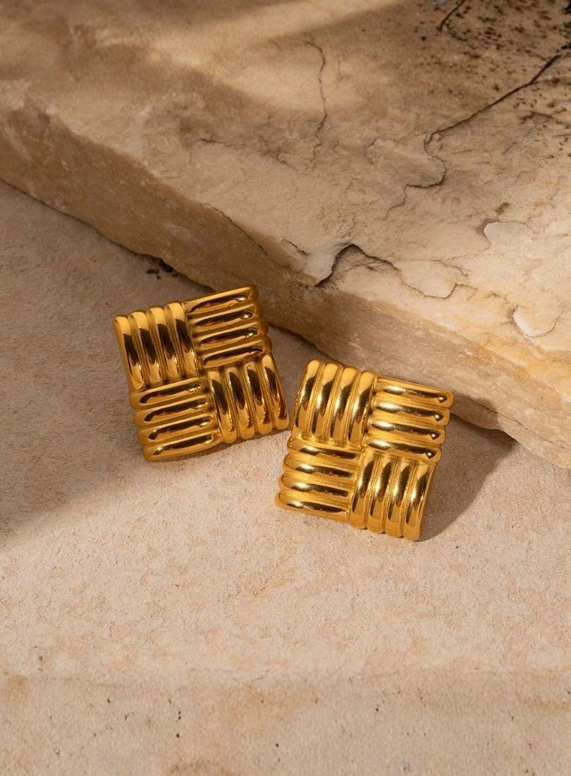 Premium Stainless Steel Gold-Plated Earrings - Image 4